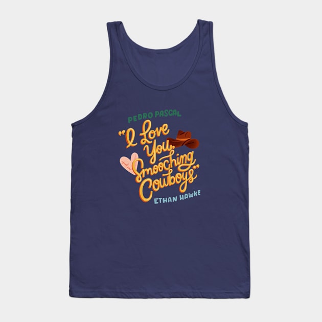 I Love You Smooching Cowboys Tank Top by Podro Pascal